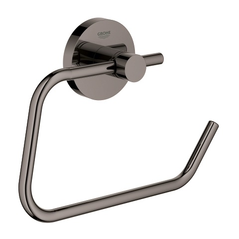 Grohe 40689A01 Porta Rotolo a Parete in Hard Graphite con Fissaggio Nascosto e Finitura Cromata