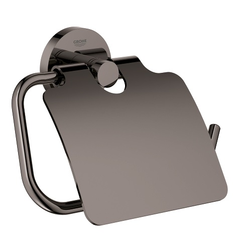 GROHE Porta Rotolo con Coperchio 40367A01 - Grafite Dura, Fissaggio Nascosto, Metallo, Finitura Cromata GROHE StarLight