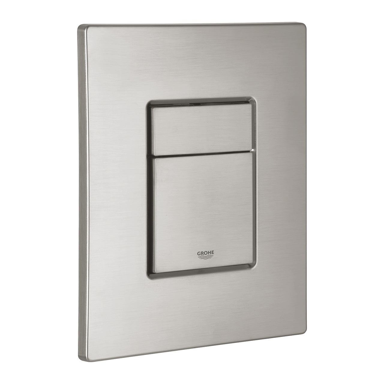 GROHE Skate Cosmopolitan Placca di Comando in Supersteel Satinato - 15.6x19.7 cm, Doppio Risciacquo e Tecnologia Water Saving