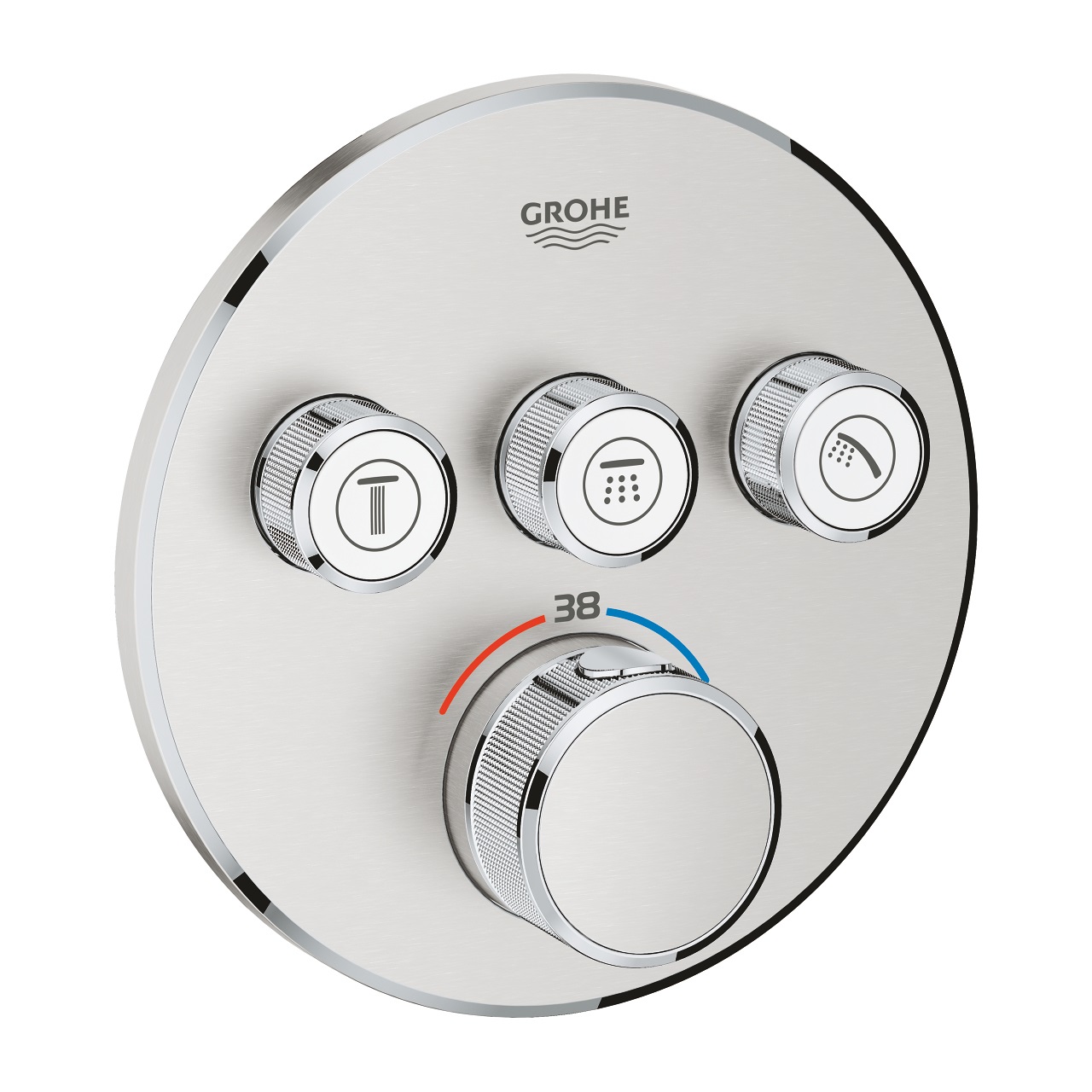 Grohe Grohtherm SmartControl Miscelatore Termostatico a 3 Vie per Doccia - Super Steel, Cod. 29121DC0