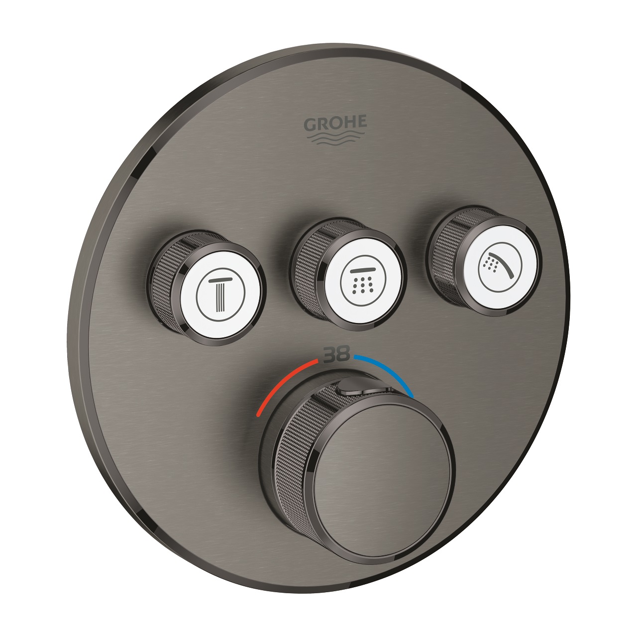 Grohe Grohtherm SmartControl Miscelatore Termostatico a 3 Vie per Doccia - Grafite Spazzolato (Cod. 29121AL0)