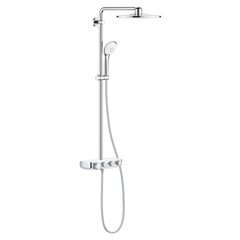 Grohe Euphoria SmartControl 310 Duo Sistema di Doccia con Miscelatore Termostatico, Soffione a 2 Getti, Braccio Orientabile, Moon White e Cromo