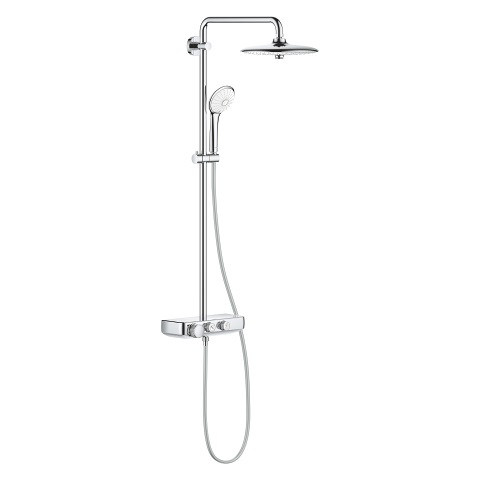 Grohe Euphoria SmartControl 260 Mono - Sistema Doccia a Parete con Miscelatore Termostatico, Finitura Cromo, Soffione 260 mm con 3 Tipi di Getto