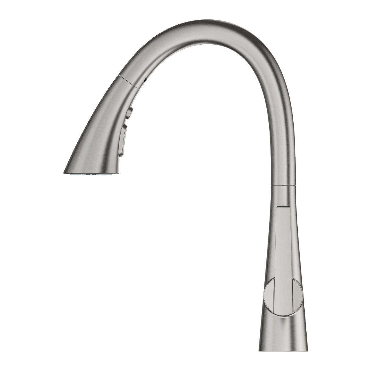 GROHE Zedra 32294DC2 Miscelatore Monocomando per Lavello, DN 15, Bocca C, Satinato, con Doccetta Estraibile e 3 Tipi di Getto