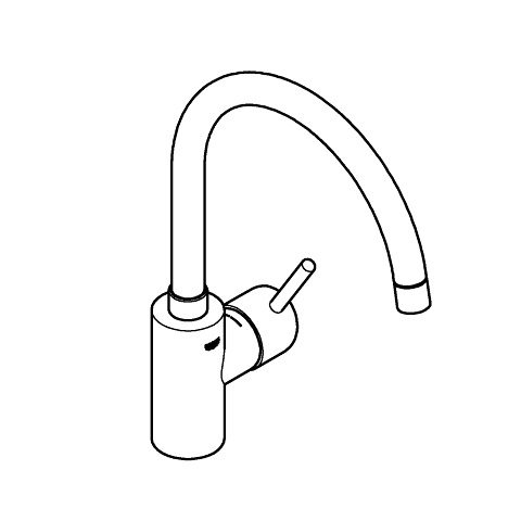 Grohe Concetto Miscelatore Monocomando per Lavello Cucina, Cromo, Bocca Alta Girevole, Cartuccia Ceramica 35 mm, Tecnologia GROHE Zero