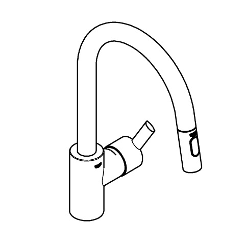 Grohe 31486001 Feel Miscelatore Monocomando per Lavello con Doccetta Estraibile - Cromo Starlight