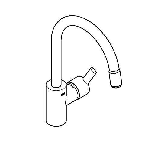 GROHE 32671002 Miscelatore da Bagno Cromo con Bocca Girevole 360°, Mousseur Estraibile e Cartuccia Ceramica da 35 mm