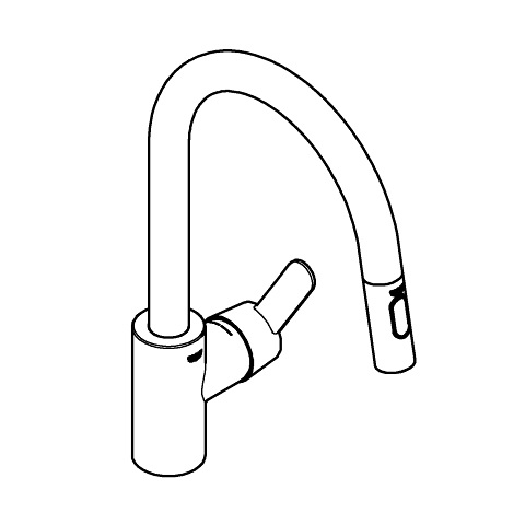 Grohe Get Miscelatore Monocomando per Lavello 31484001 - Installazione Monoforo, Cartuccia Ceramica 35 mm, Finitura Cromata, Tecnologia SilkMove, Canali Idrici Separati Grohe Zero, Limitatore di Flusso Regolabile