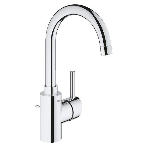 Grohe Concetto 32629002 Rubinetto per Lavabo a Bocca Alta, Finitura Cromo, Altezza 300 mm, Angolazione Leva 110°, Tecnologia GROHE SilkMove e StarLight