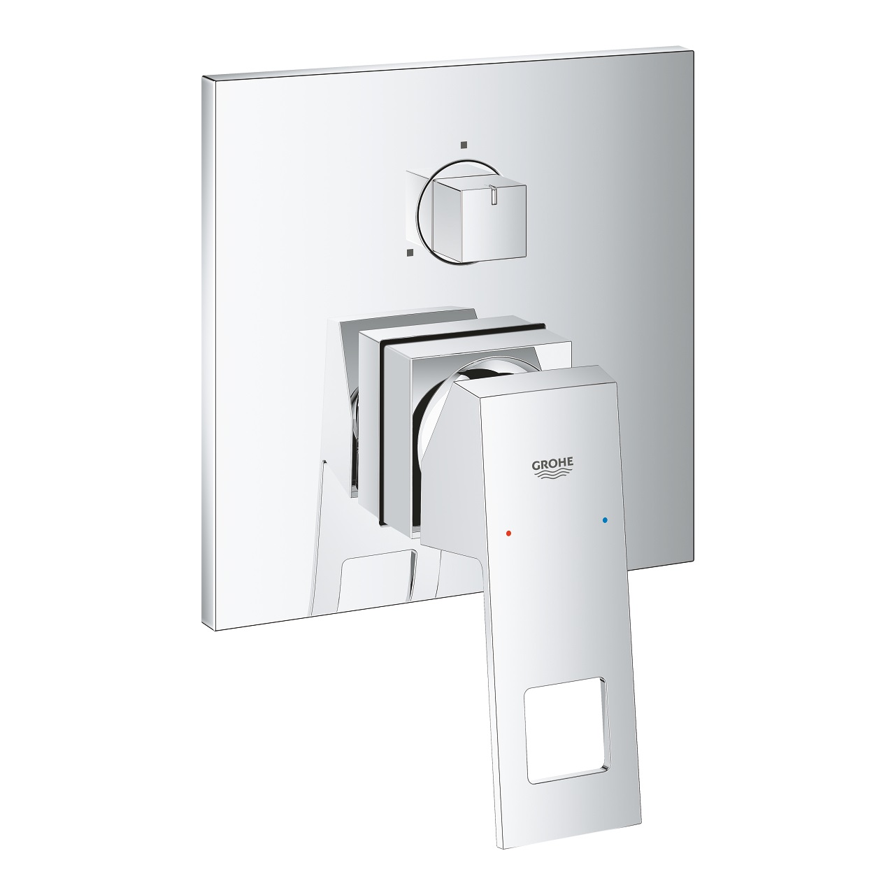 Grohe Eurocube Miscelatore Monocomando a 3 Vie con Deviatore, Cromo - 24094000