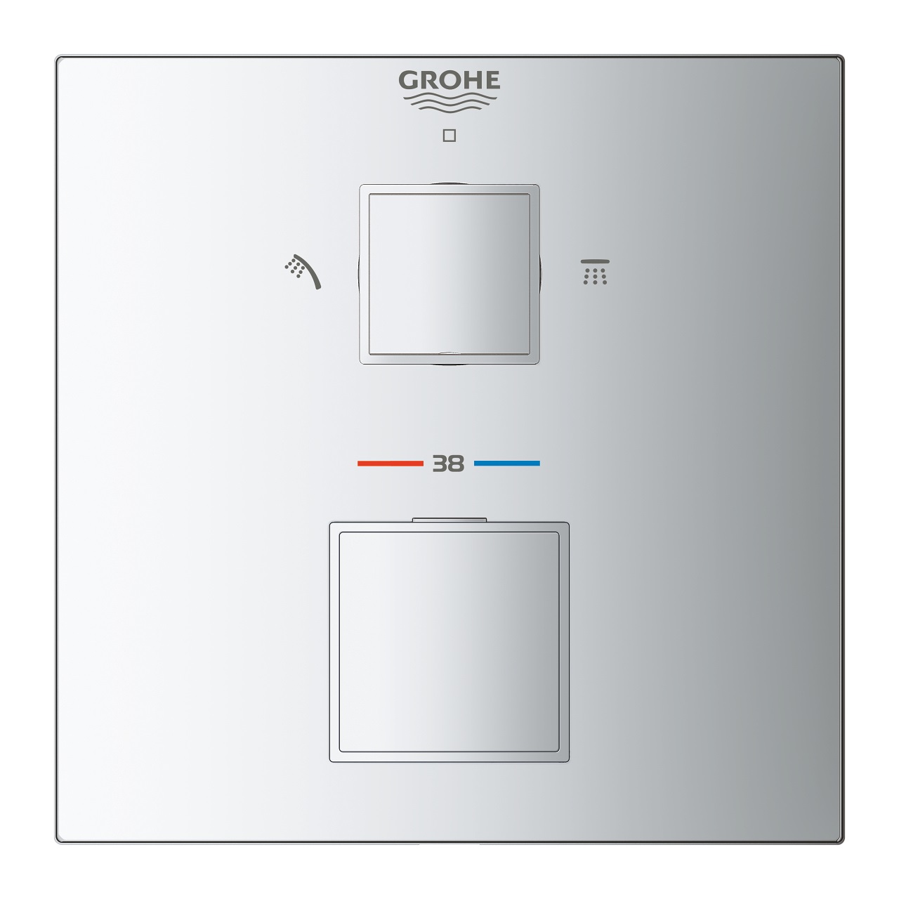 Grohe Grohtherm Cube Miscelatore Termostatico a 2 Vie con Deviatore per Doccia - Cromo, Cod. 24154000