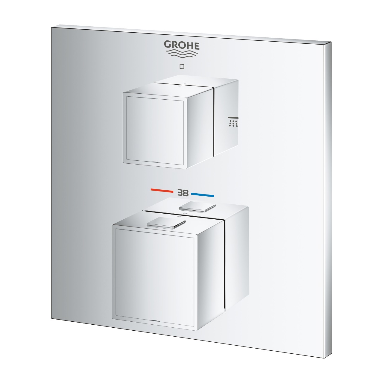 Grohe Grohtherm Cube Miscelatore Termostatico a 2 Vie con Deviatore per Doccia - Cromo, Cod. 24154000