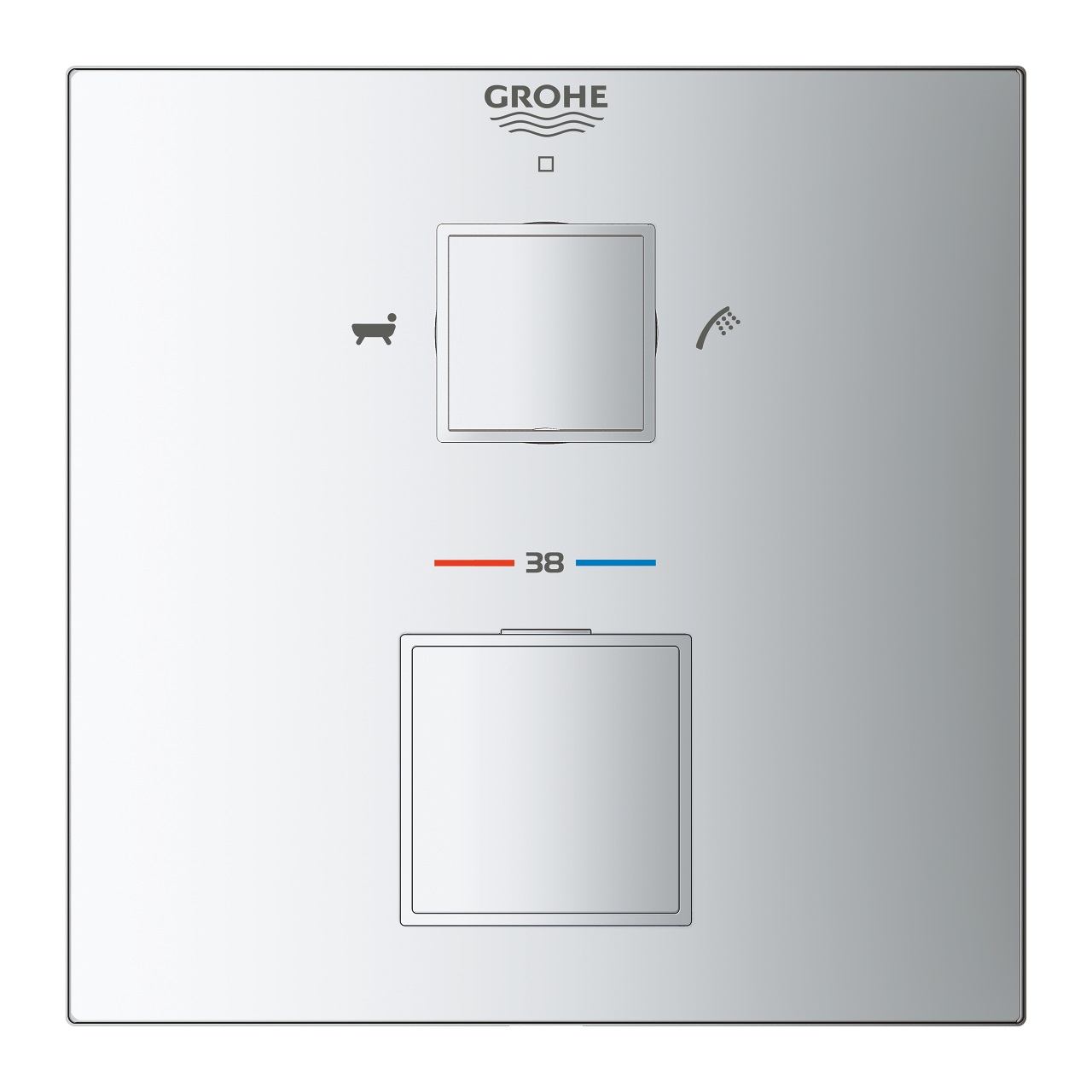 Grohe Grohtherm Cube Miscelatore Termostatico a 2 Vie con Deviatore per Vasca/Doccia - Cromo (24155000)