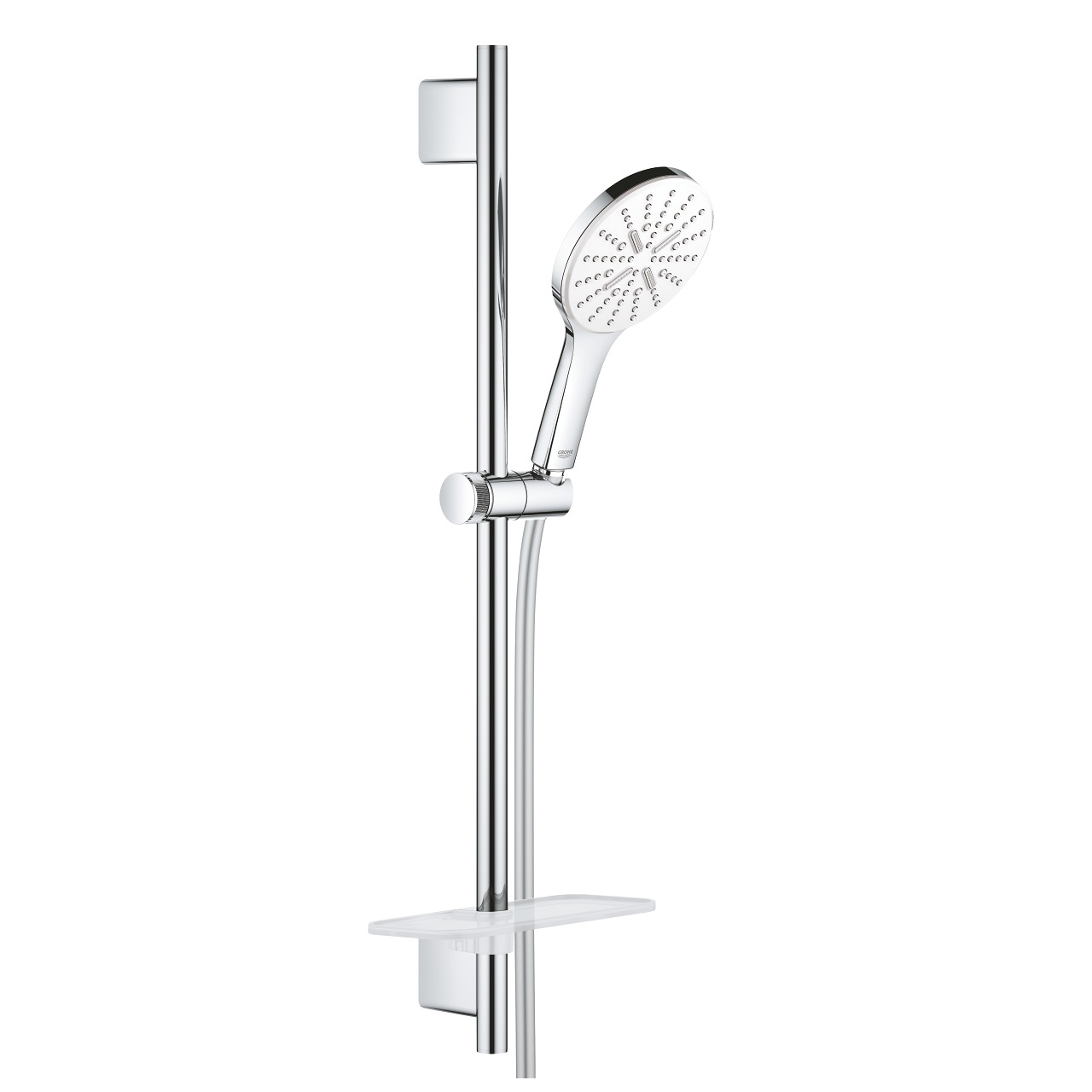 Grohe Rainshower SmartActive 130 Set Doccia 60 cm con 3 Tipi di Getto, Finitura Moon White/Cromo, Cod. 26576LS0