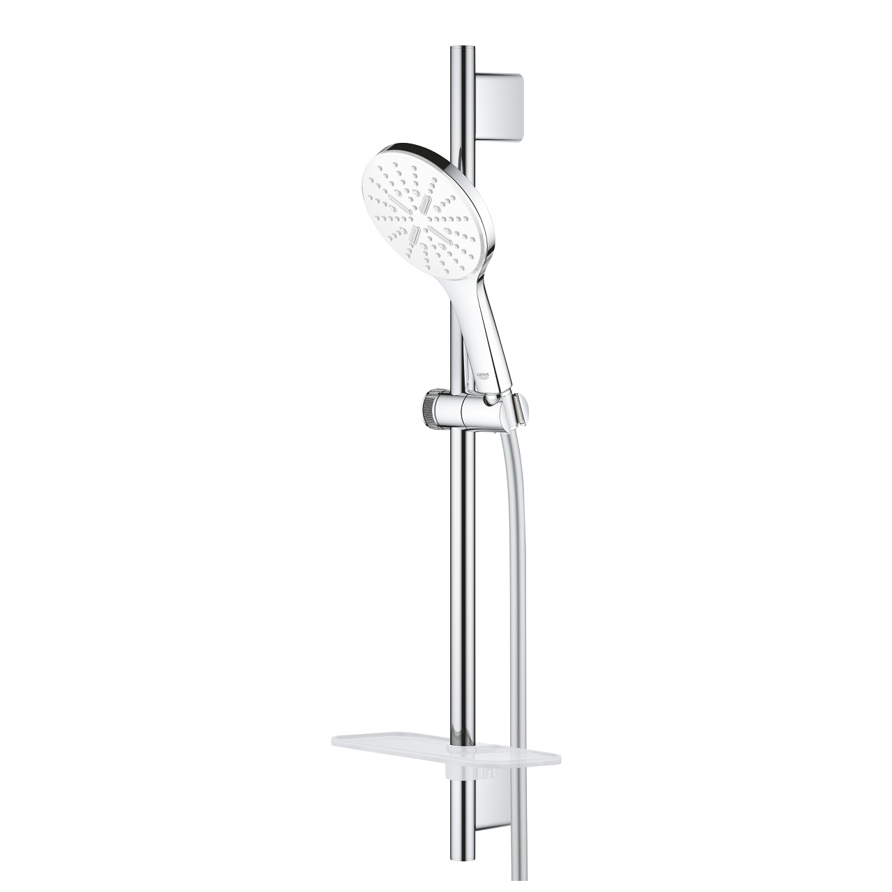 Grohe Rainshower SmartActive 130 Set Doccia 60 cm con 3 Tipi di Getto, Finitura Moon White/Cromo, Cod. 26576LS0