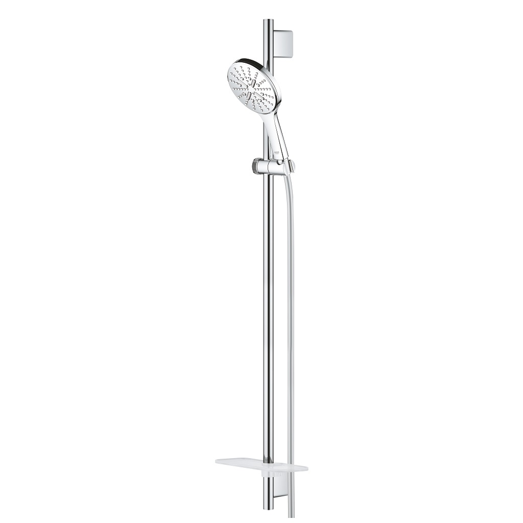 Grohe Rainshower SmartActive 130 Set Doccia a Parete con 3 Tipi di Getto, Asta da 90 cm, Finitura Cromo