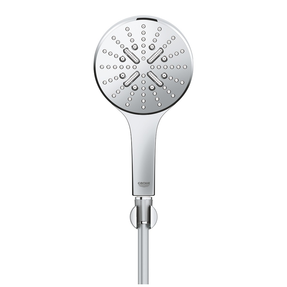 Grohe Rainshower SmartActive 26581000 - Soffione Doccia a 3 Getti, Cromo, 130 mm, EcoJoy, Portata Limitata a 9,5 l/min