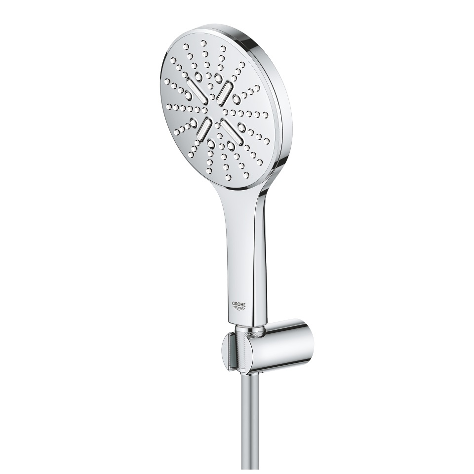 Grohe Rainshower SmartActive 26581000 - Soffione Doccia a 3 Getti, Cromo, 130 mm, EcoJoy, Portata Limitata a 9,5 l/min
