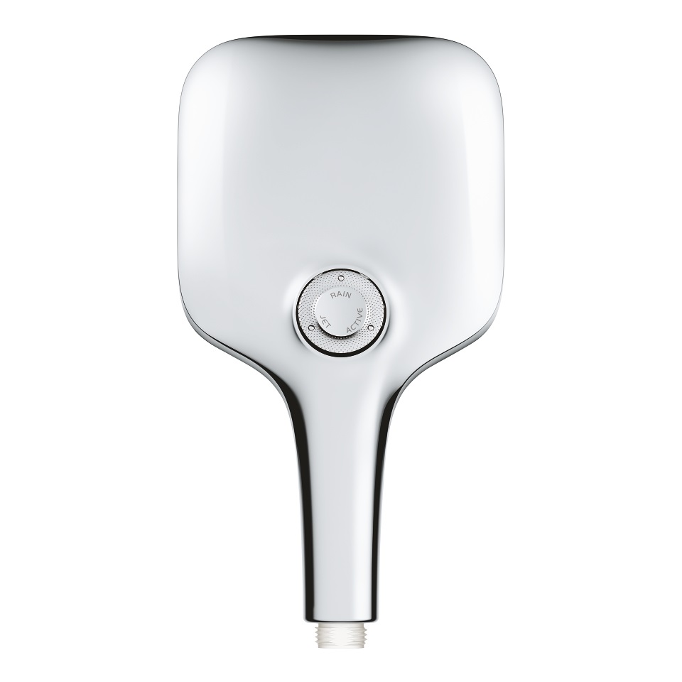 Grohe Rainshower 130 SmartActive Cube 26582000 Soffione Doccia a 3 Getti, Cromo, 130 mm, EcoJoy, Portata Limitata a 9,5l/min, Sistema Antigocciolamento DripStop