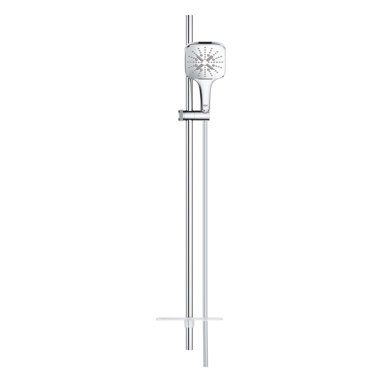 Grohe Rainshower SmartActive 130 Cube Set Doccia con 3 Tipi di Getto, Asta da 90 cm, Finitura Cromo, Accessori Inclusi