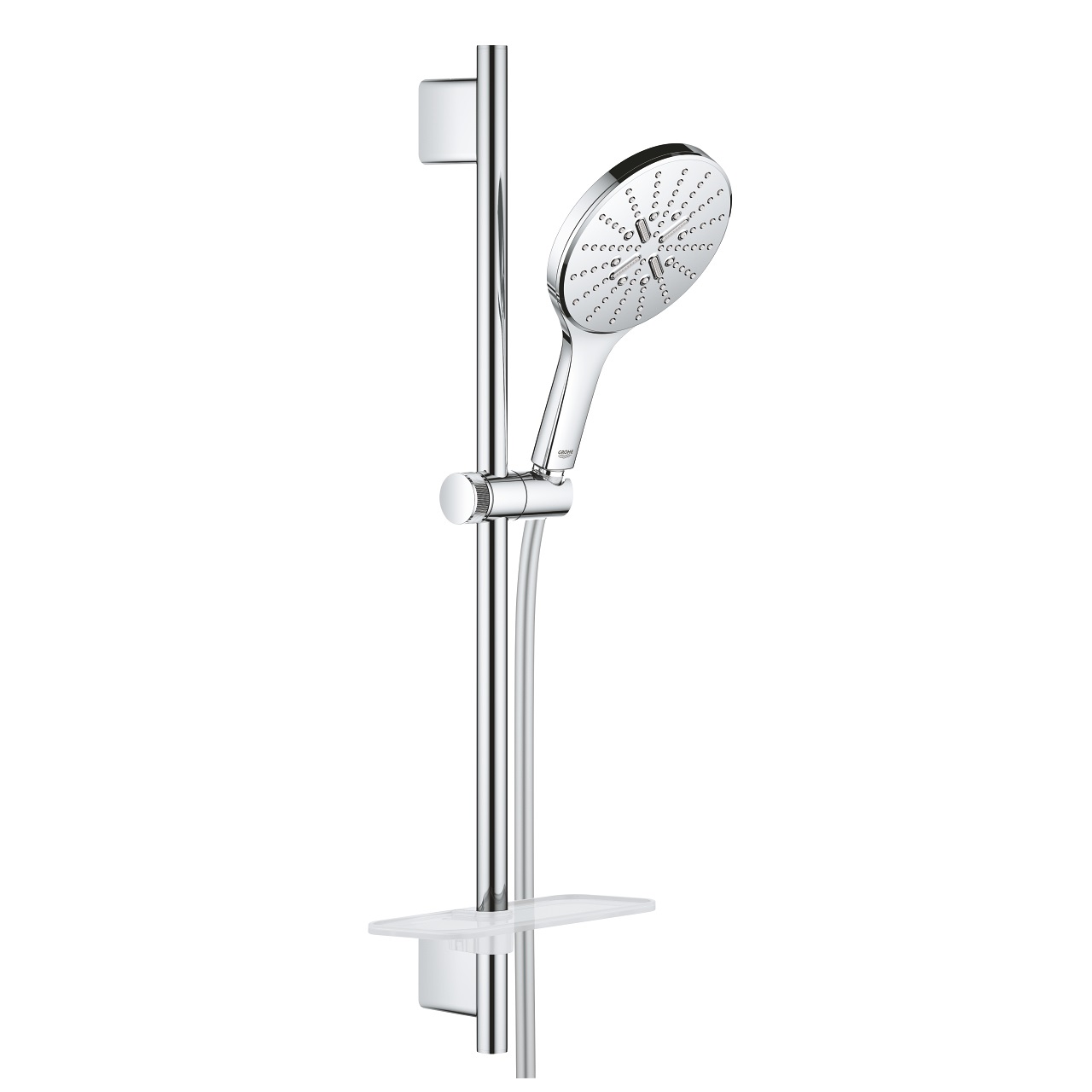 Grohe Rainshower SmartActive 150 Set Doccia con 3 Tipi di Getto, Ecojoy, Cromo, Asta Doccia e Supporti Inclusi