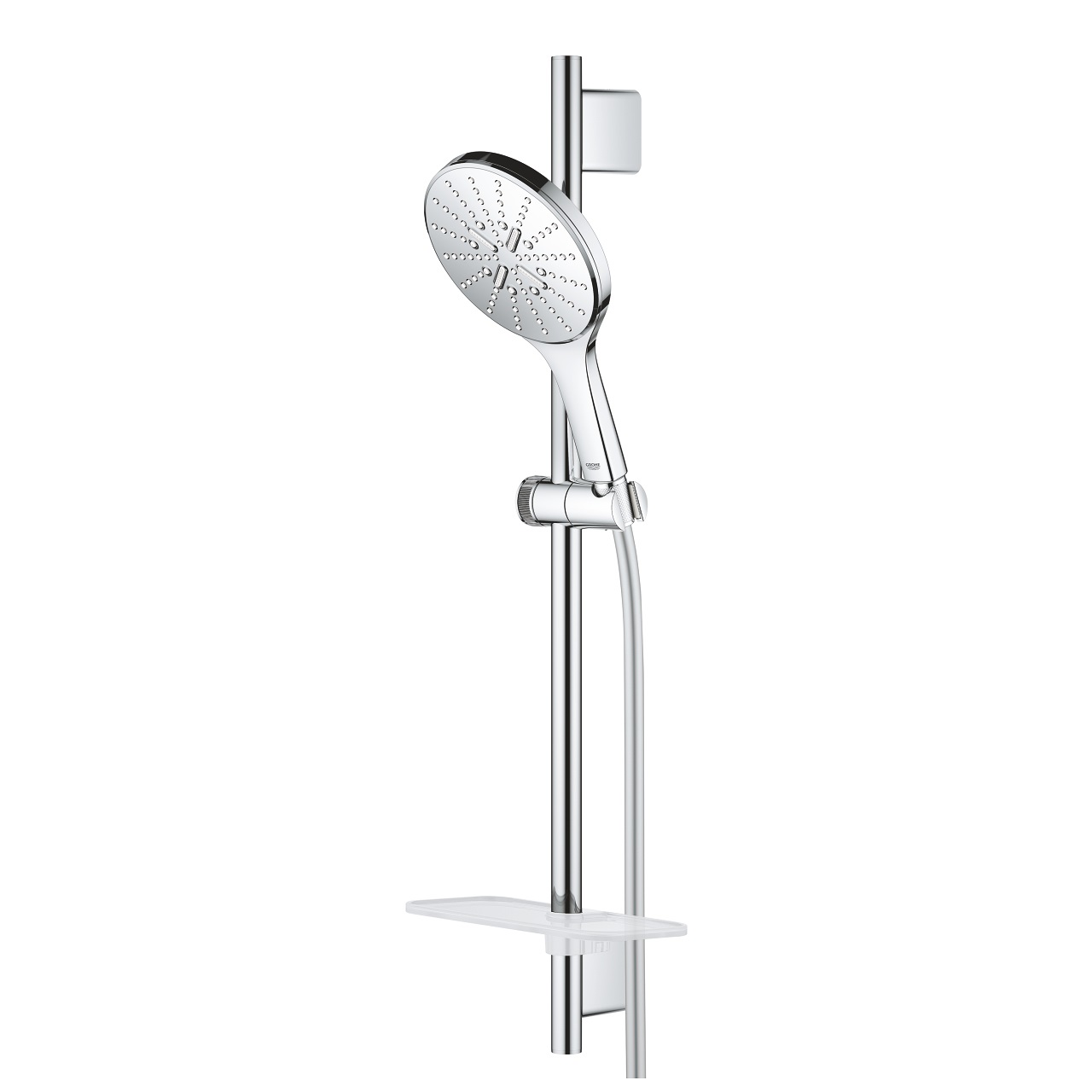 Grohe Rainshower SmartActive 150 Set Doccia con 3 Tipi di Getto, Ecojoy, Cromo, Asta Doccia e Supporti Inclusi