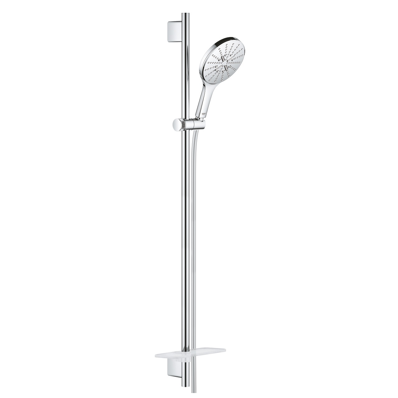 Grohe Rainshower SmartActive 150 Set Doccia a Parete con 3 Tipi di Getto, Finitura Cromo, Asta da 90 cm, Portata Limitata a 9.5 l/min