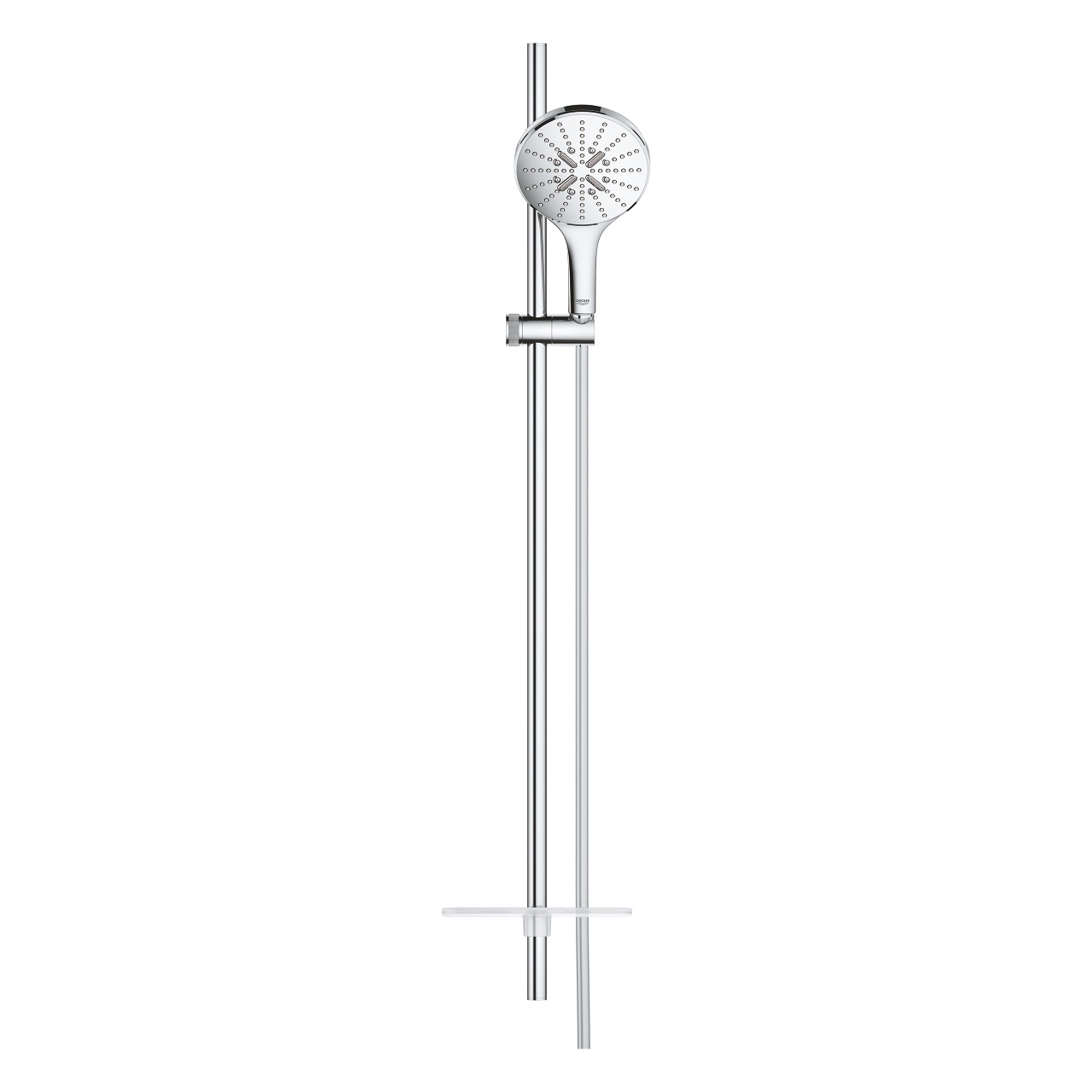 Grohe Rainshower SmartActive 150 Set Doccia a Parete con 3 Tipi di Getto, Finitura Cromo, Asta da 90 cm, Portata Limitata a 9.5 l/min