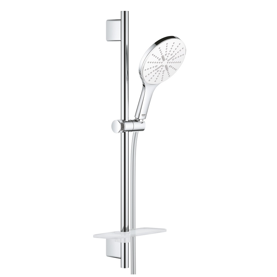 Grohe Vitalio SmartActive 150 Set Doccia a Parete con Doccetta, 3 Tipi di Getto, Finitura Cromo/Moon White, Lunghezza Colonna 60 cm