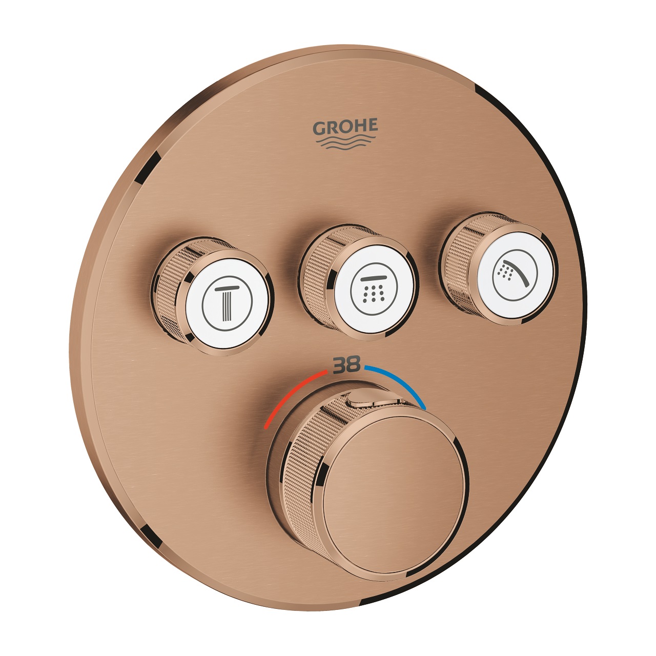 Grohe Grohtherm SmartControl Miscelatore Termostatico a 3 Vie per Doccia in Oro Rosa Spazzolato