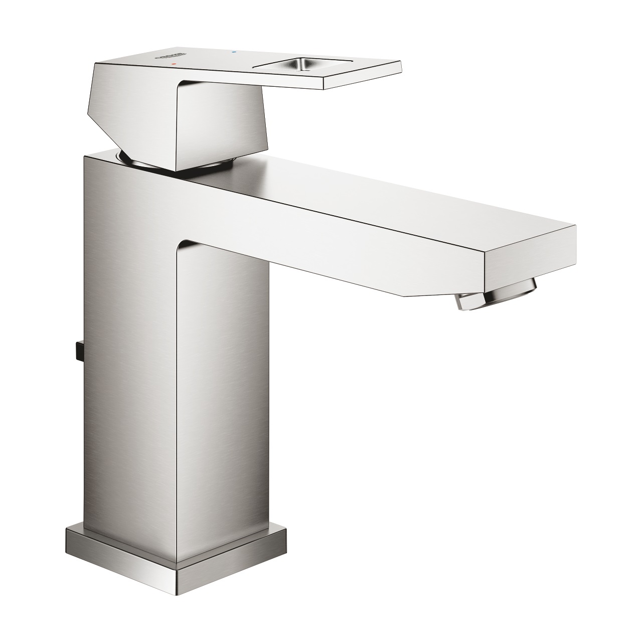 Grohe Eurocube Rubinetto Monocomando per Lavabo M-Size Supersteel con Piletta Scarico