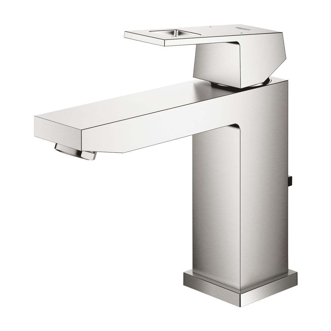 Grohe Eurocube Rubinetto Monocomando per Lavabo M-Size Supersteel con Piletta Scarico