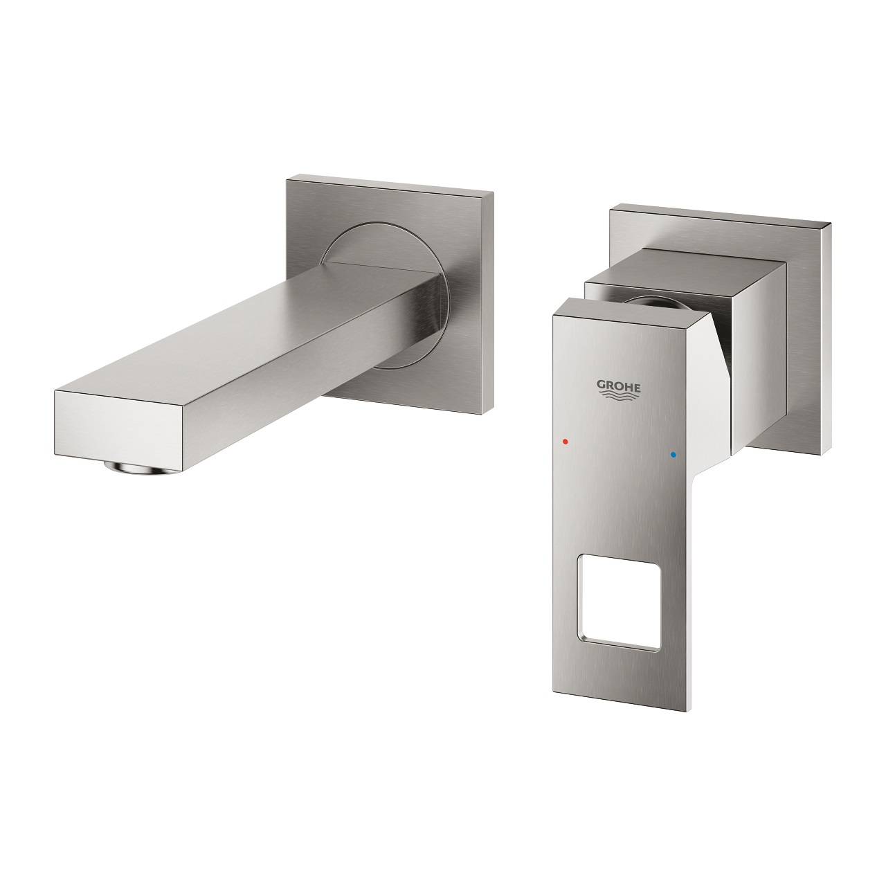 Grohe Eurocube Miscelatore Monocomando per Lavabo a Parete, Finitura Supersteel, Modello 19895DC0