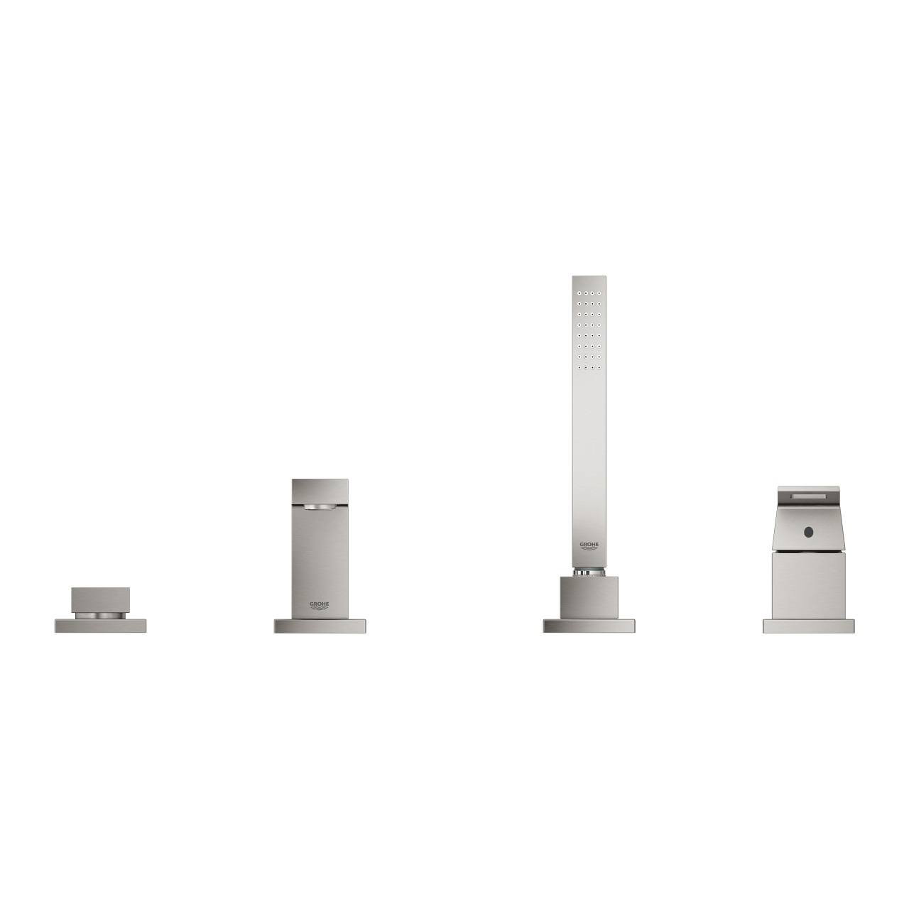 GROHE Eurocube Miscelatore Monocomando in Acciaio Inox 19897DC1 con Mousseur e Cartuccia GROHE SilkMove®