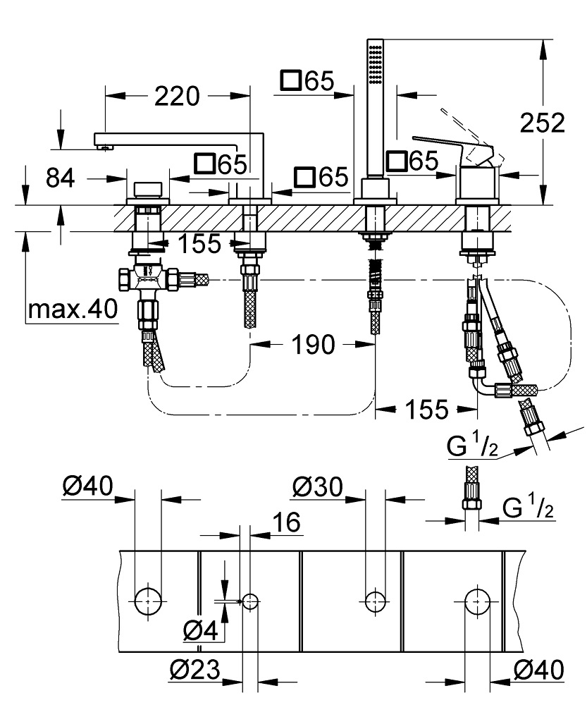 GROHE Eurocube Miscelatore Monocomando in Acciaio Inox 19897DC1 con Mousseur e Cartuccia GROHE SilkMove®
