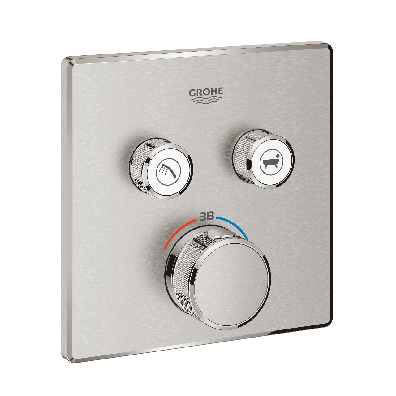 GROHE Grohtherm SmartControl Miscelatore Termostatico per Vasca e Doccia, Supersteel, 2 Utenze, Cod. 29124DC0