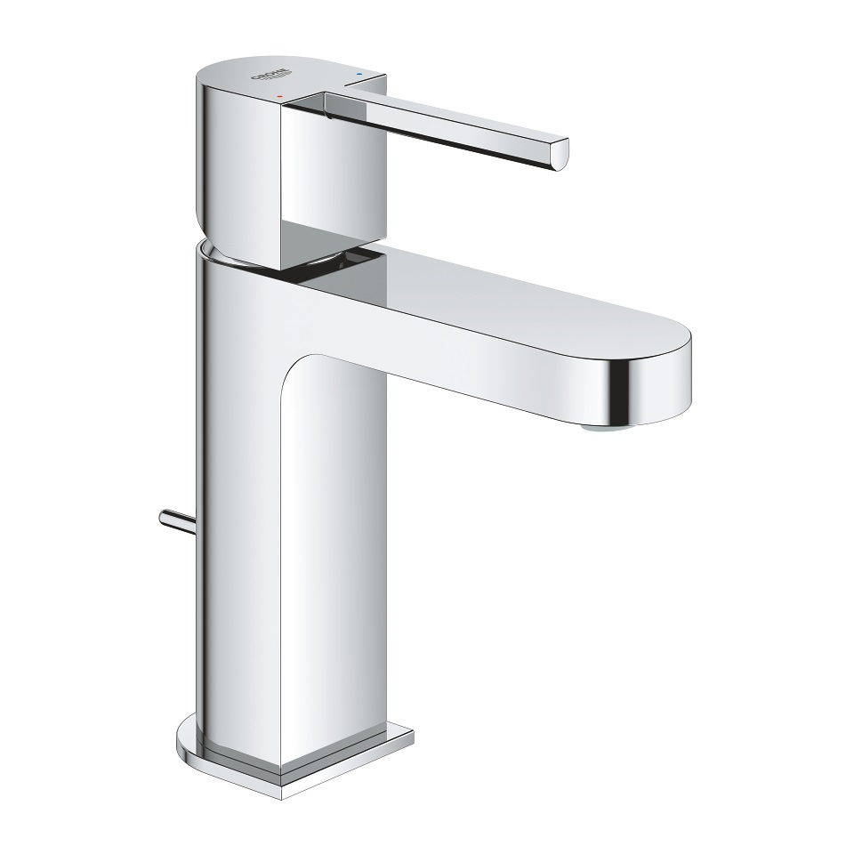Grohe Plus Miscelatore Monocomando per Lavabo Taglia S, Cromo Lucido, con Piletta Scarico a Tirante e Tecnologia Grohe SilkMove