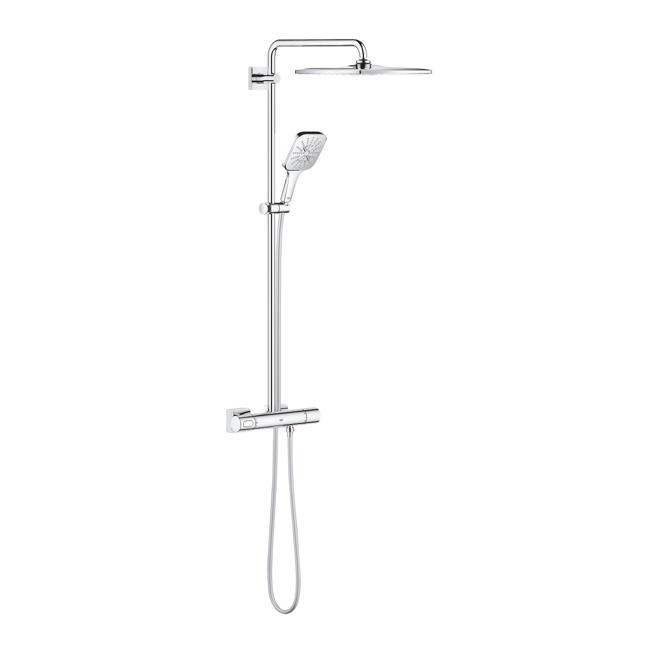 Grohe Rainshower SmartActive 310 Sistema Doccia con Miscelatore Termostatico, Soffione Mono, Cromo, Design Squadrato