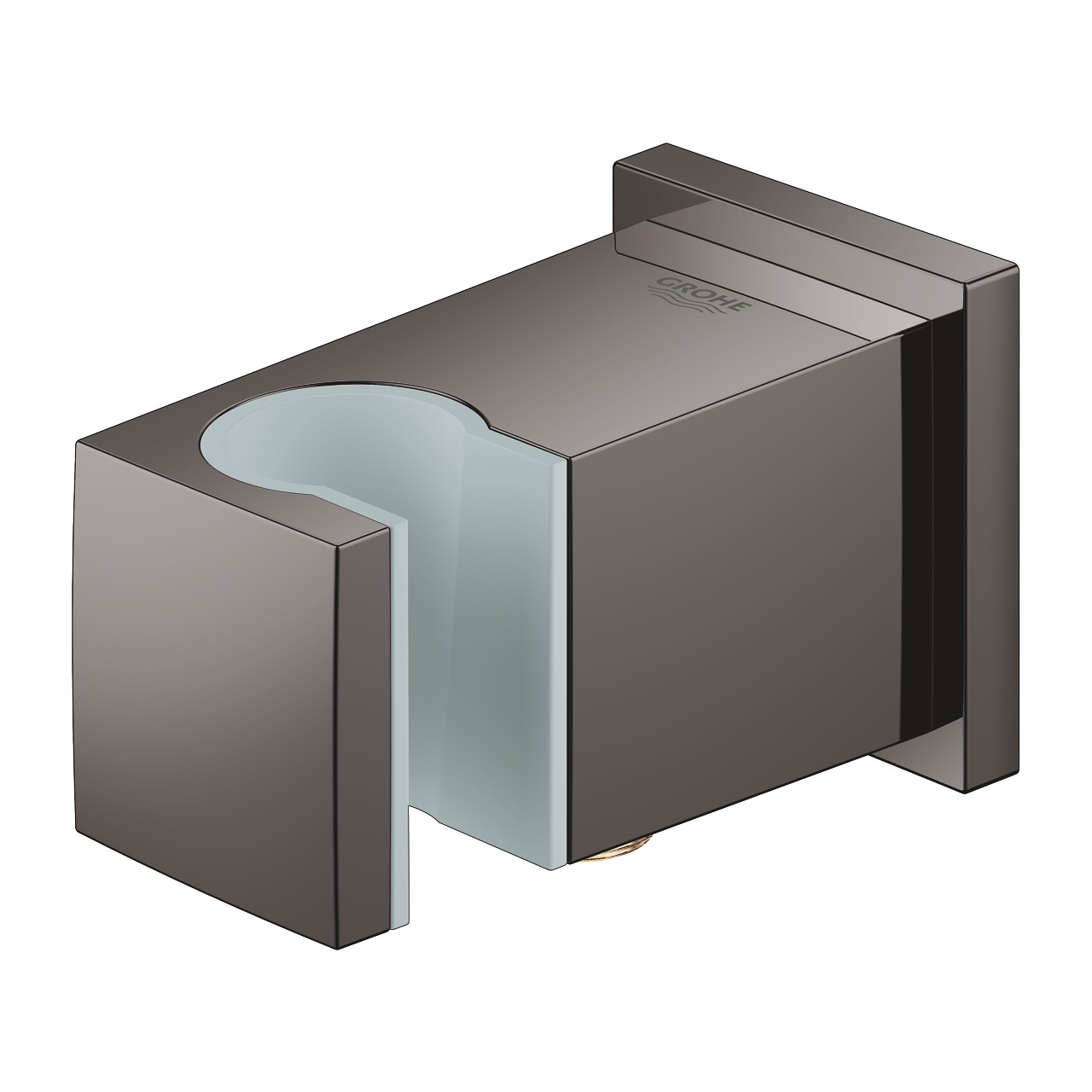 Grohe Euphoria Cube Curva Presa Acqua con Supporto Doccetta - Grafite Lucido, Design Squadrato, Cod. 26370A00