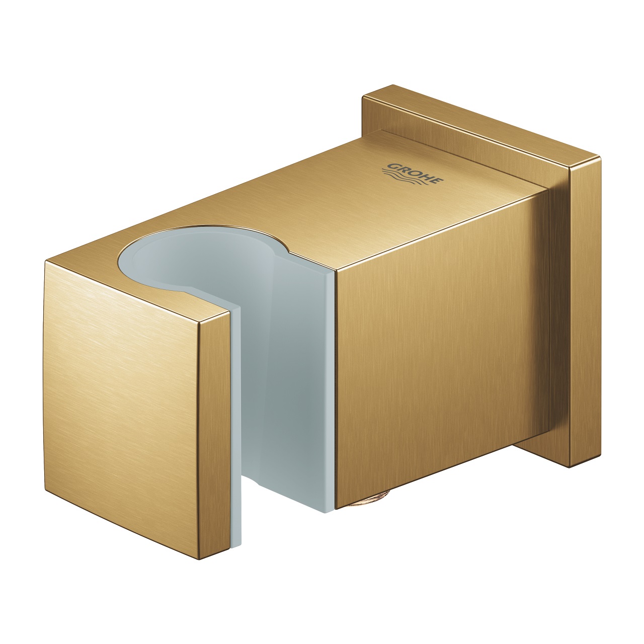 Grohe Euphoria Cube Oro Spazzolato - Supporto Doccetta con Attacco per Tubo Flessibile e Sicurezza contro il Reflusso