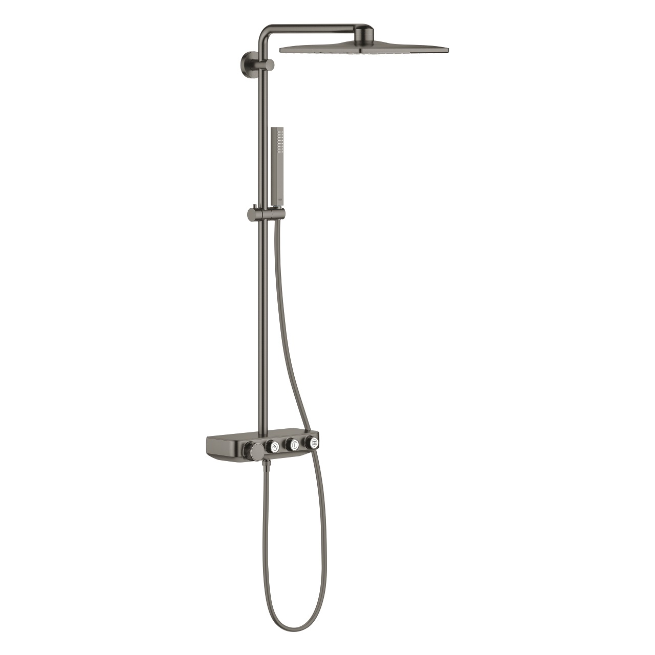 Grohe Euphoria SmartControl Sistema Doccia Termostatico con Soffione Rainshower 310 Cube e Braccio Doccia 450 mm in Brushed Hard Graphite