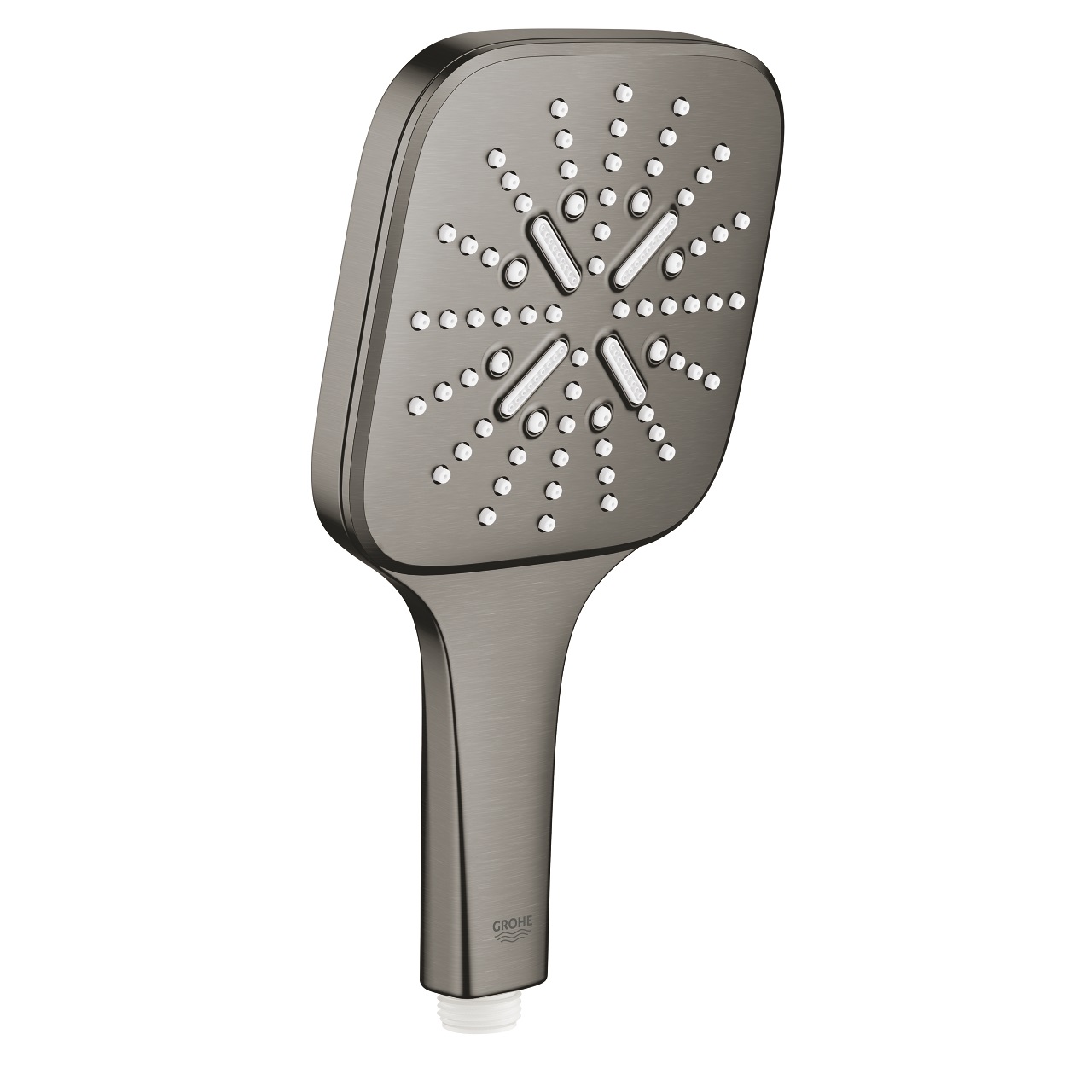 Grohe Rainshower SmartActive 130 Cube Doccetta Grafite Spazzolato con 3 Tipi di Getto e Funzioni DripStop e EcoJoy