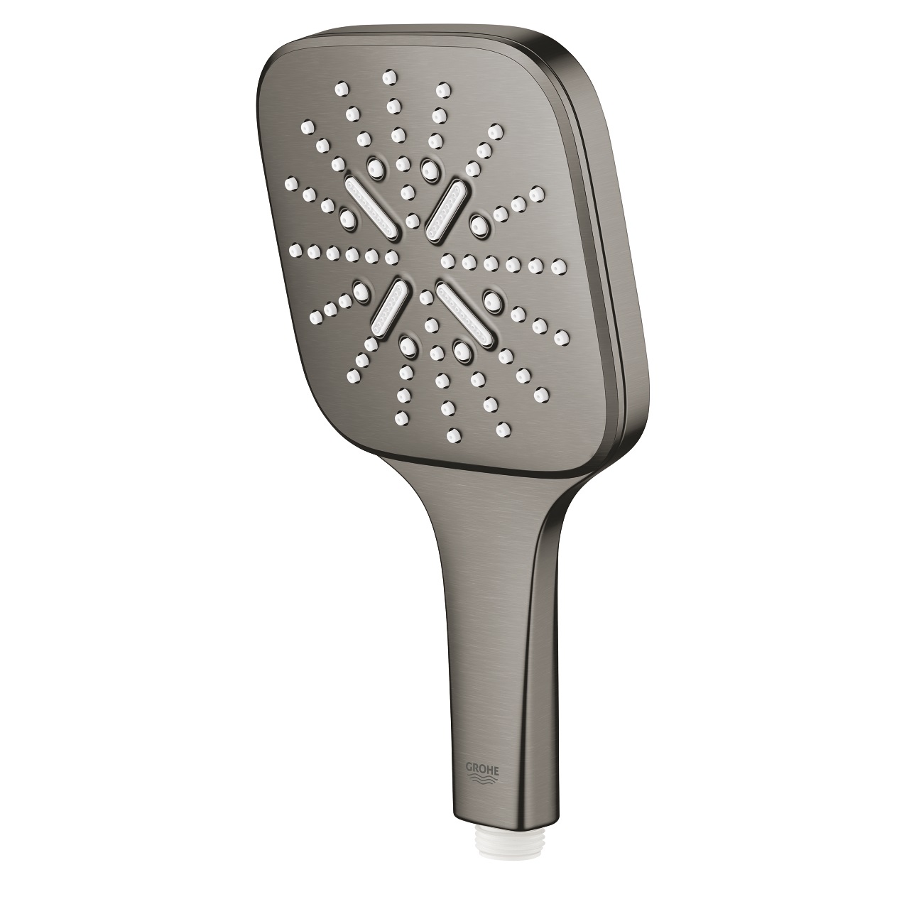 Grohe Rainshower SmartActive 130 Cube Doccetta Grafite Spazzolato con 3 Tipi di Getto e Funzioni DripStop e EcoJoy