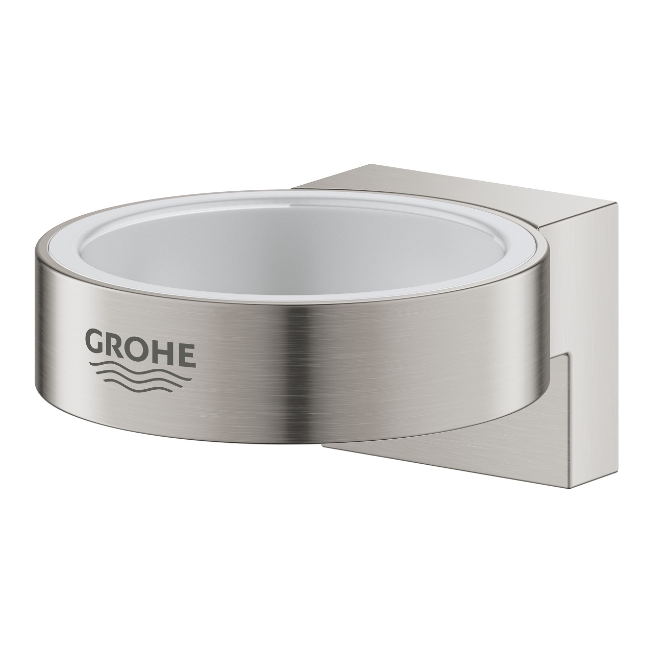 GROHE Selection Supporto a Muro in Acciaio Supersteel per Dispenser Sapone e Bicchiere Portaspazzolino