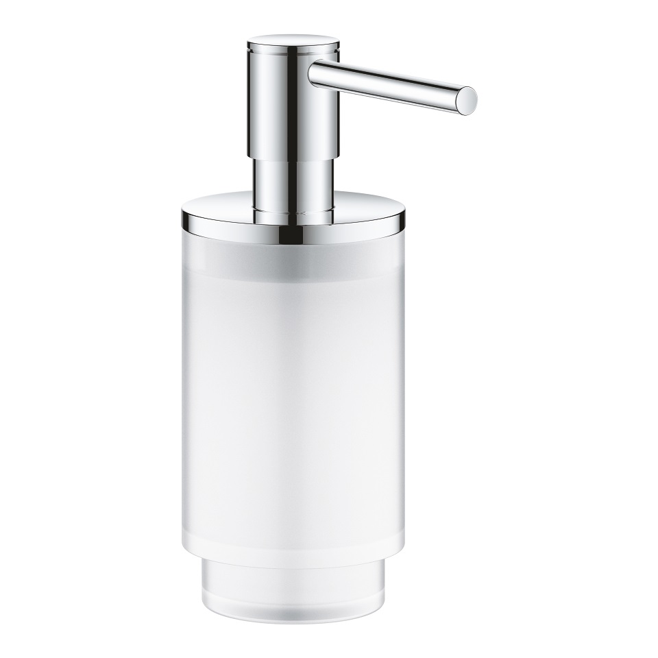 Grohe Selection Dispenser di Sapone in Vetro Satinato e Metallo, Finitura Cromo, Capacità 130 ml