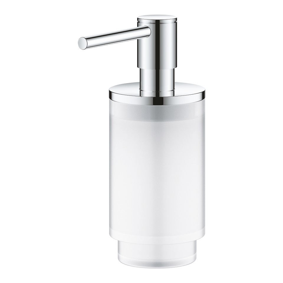Grohe Selection Dispenser di Sapone in Vetro Satinato e Metallo, Finitura Cromo, Capacità 130 ml
