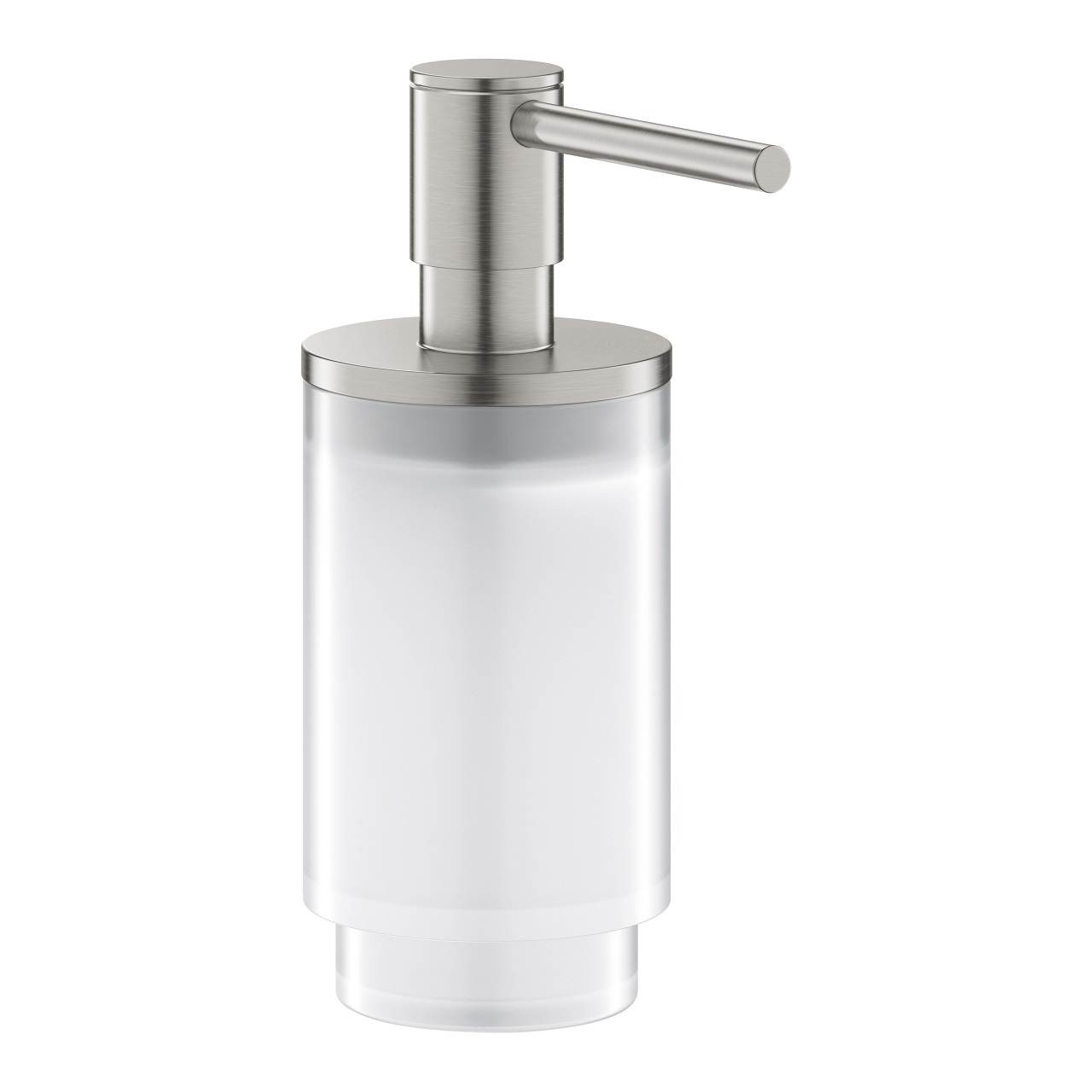 GROHE Selection Dispenser Sapone in Vetro Satinato Supersteel - Capacità 130 ml, Compatibile con Supporto 41027001
