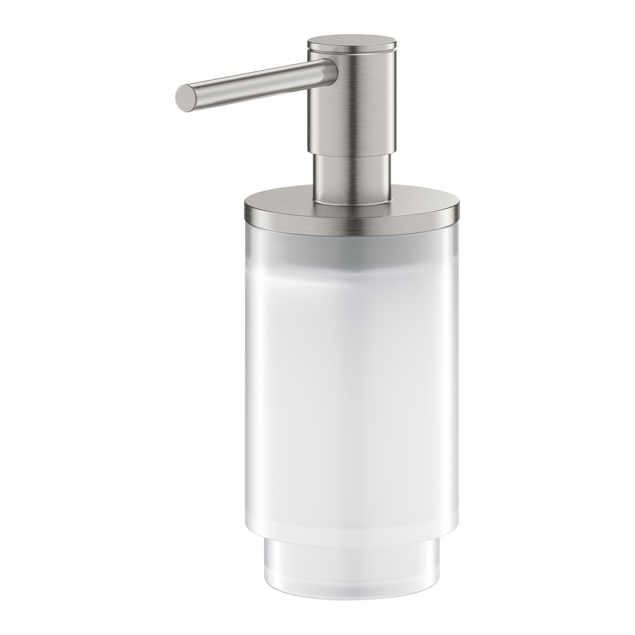 GROHE Selection Dispenser Sapone in Vetro Satinato Supersteel - Capacità 130 ml, Compatibile con Supporto 41027001