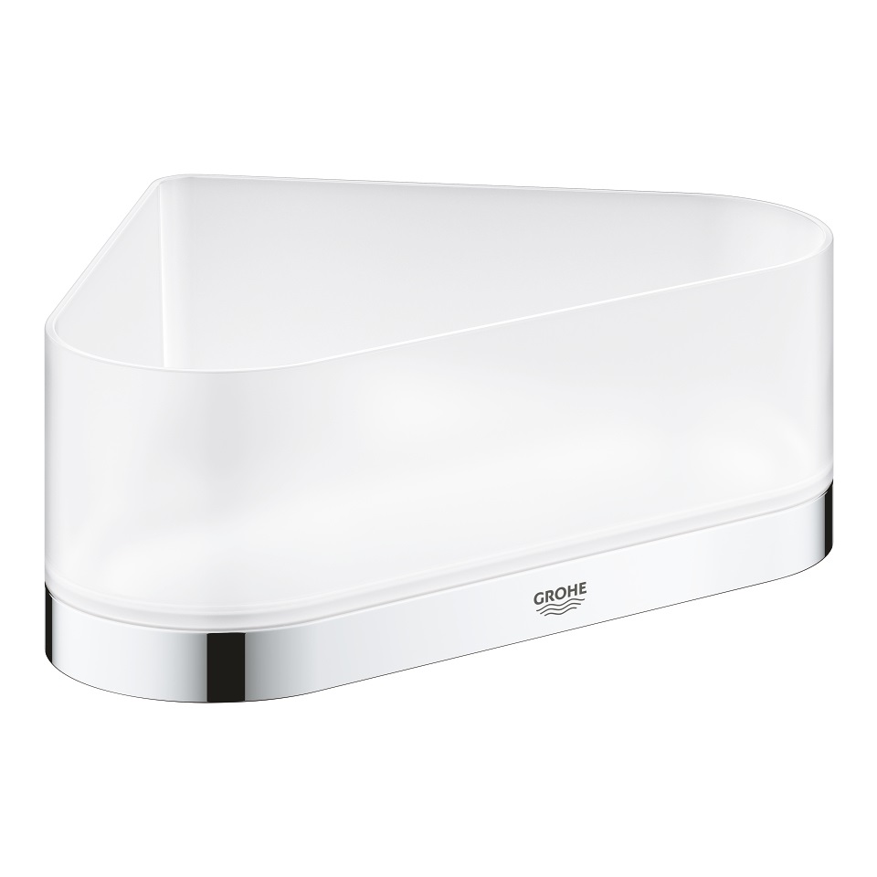 Grohe Selection Mensola Angolare 20 cm in Metallo/Plastica con Finitura Cromata e Contenitore Rimovibile