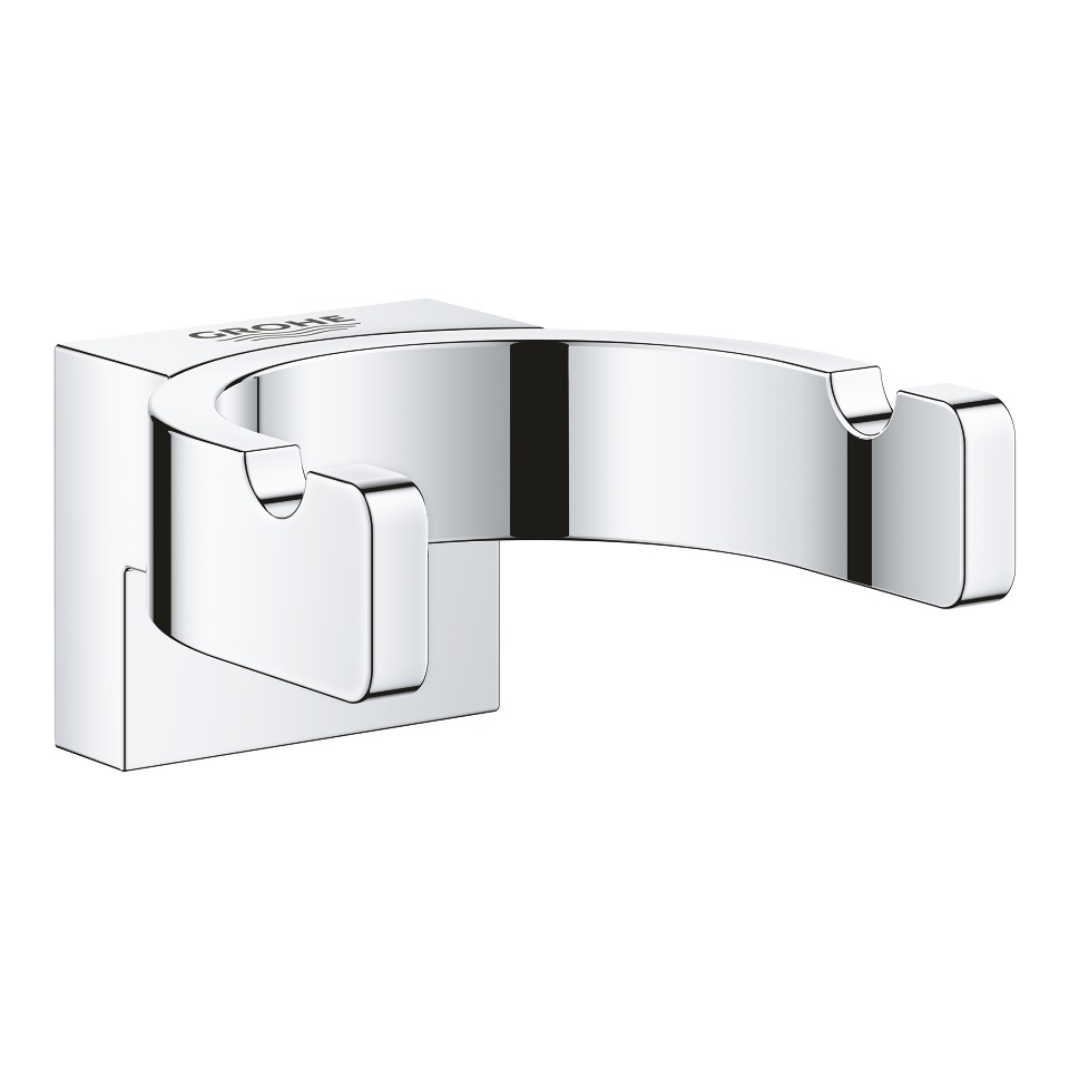 GROHE Selection Gancio Appendiabito Doppio in Metallo con Finitura Cromo Lucido e Fissaggio Nascosto